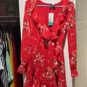 Red floral H&M dress